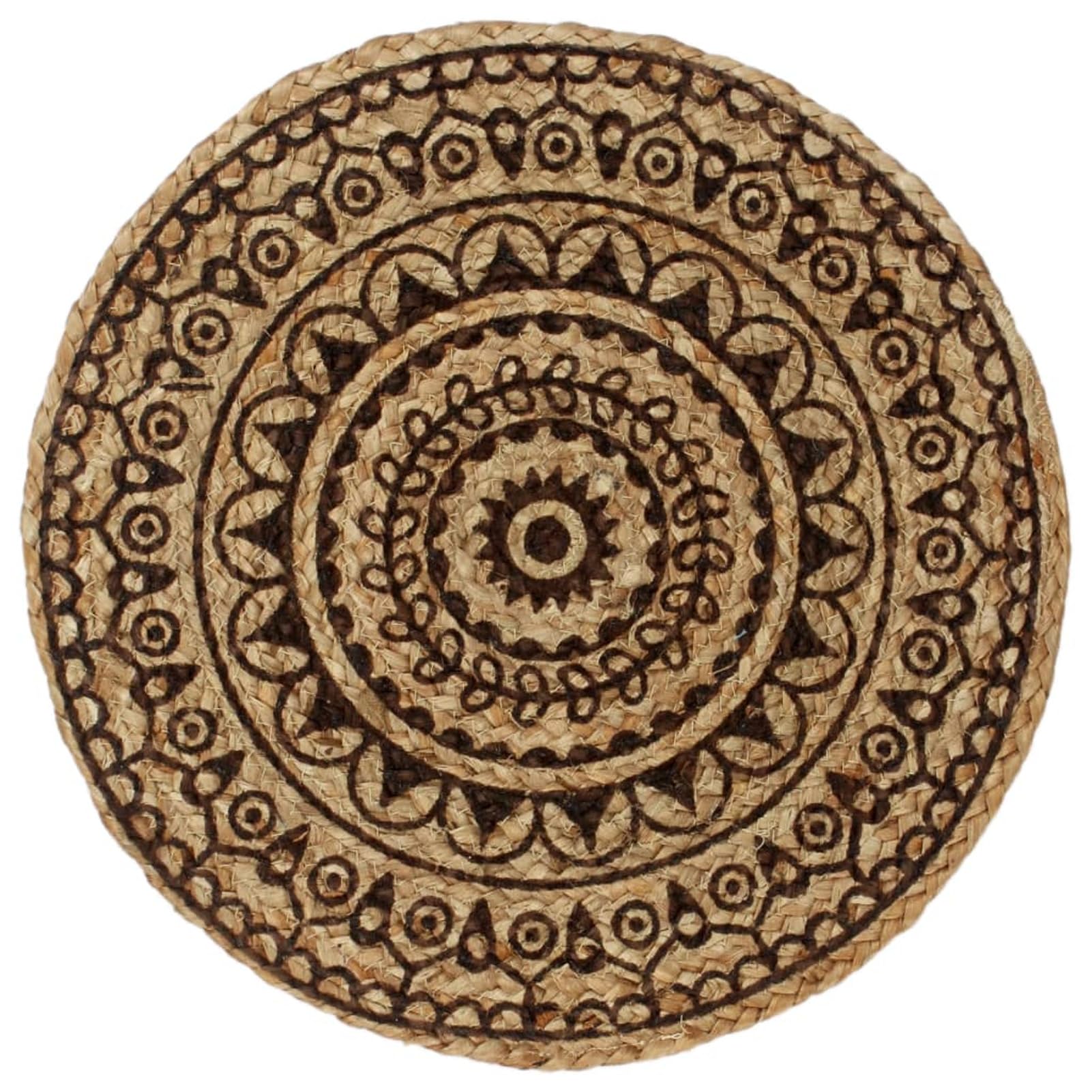 JUDYY Napperons 6 pcs Marron foncé 38 cm Rond Jute,Set de Table Lavable,Dessous de Table