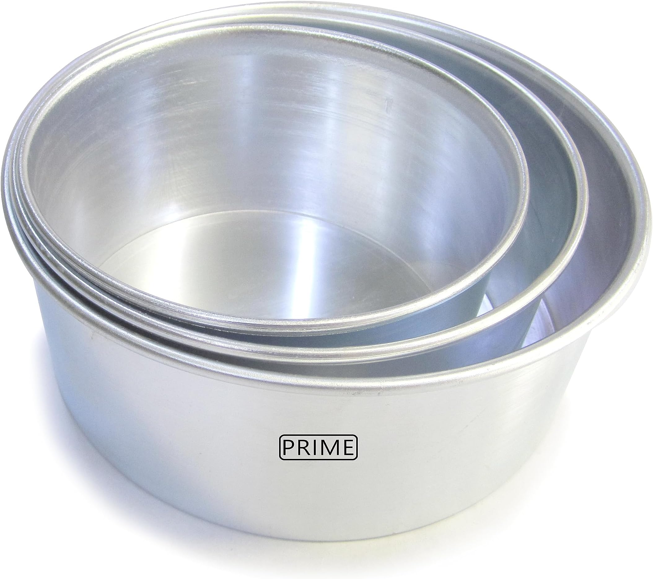 Round Aluminium Cake Mould for Oven - 4, 5 & 6 Inch Diameter: 3 inch Depth (Set of 3 Pieces)