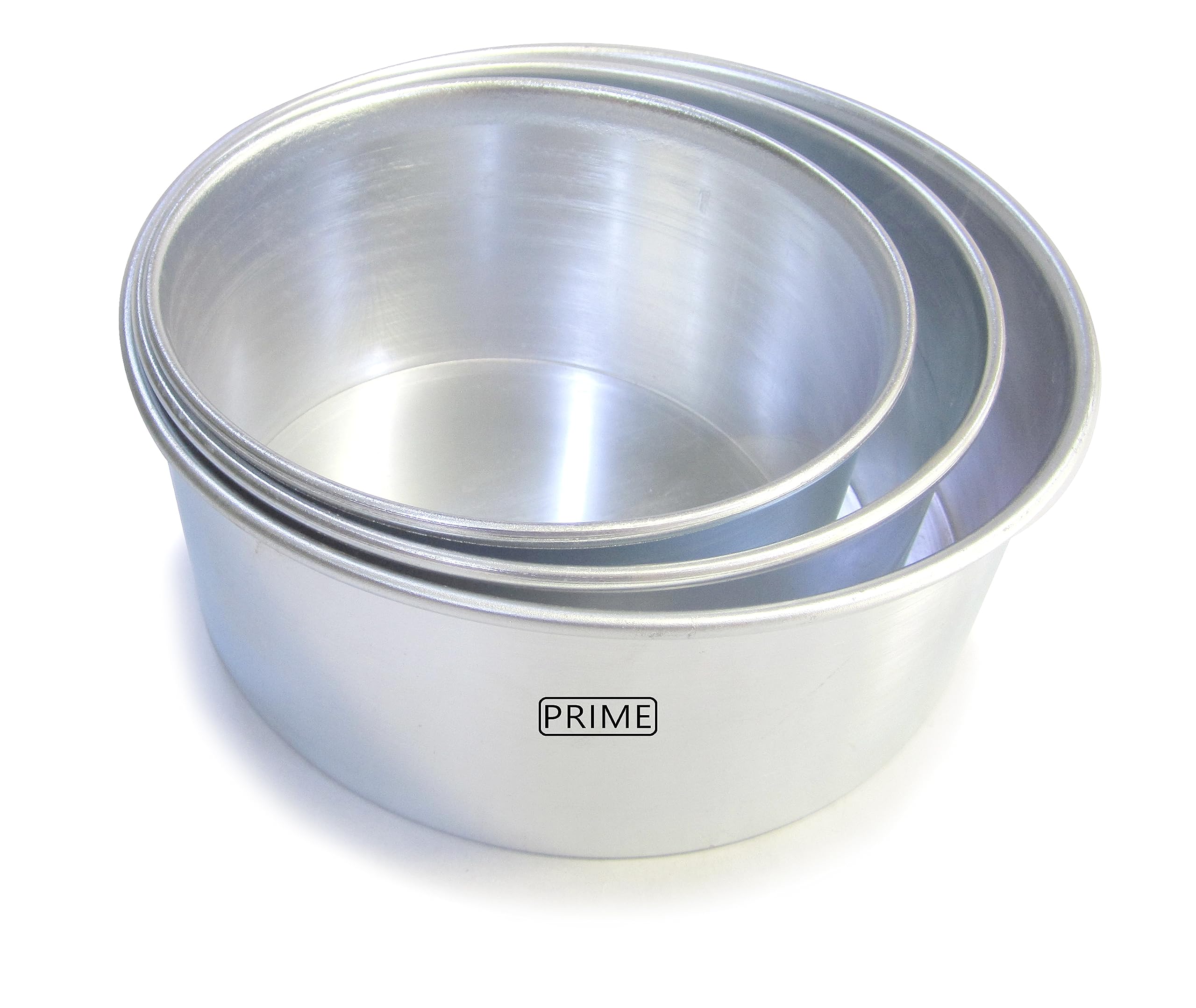 Round Aluminium Cake Mould for Oven - 4, 5 & 6 Inch Diameter: 3 inch Depth (Set of 3 Pieces)