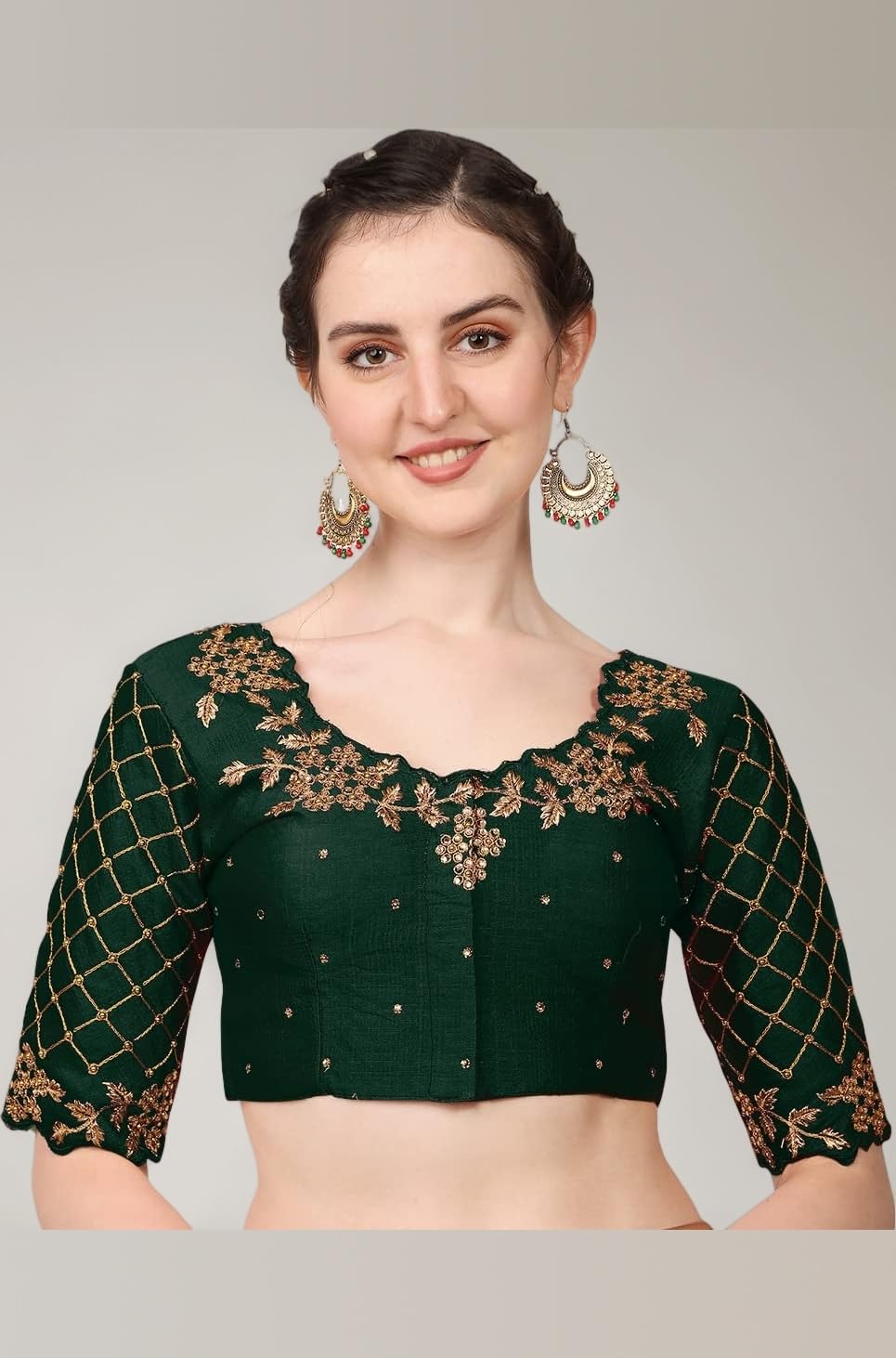 women's embroidery handwork, rough cut work stone work readymade blouse
