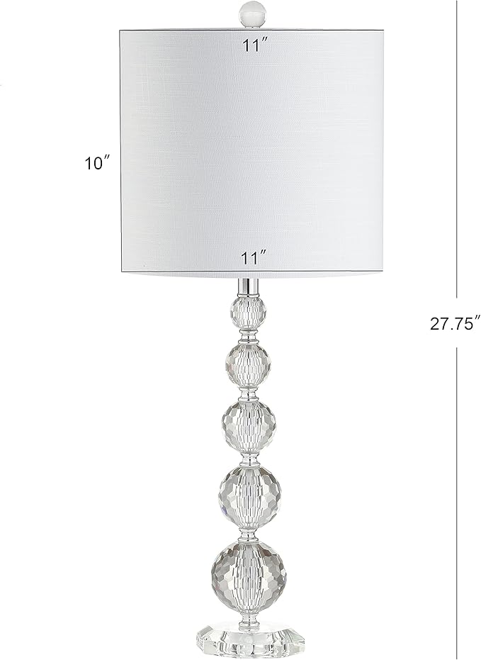 JONATHAN Y JONATHAN Y JYL5002A-SET2 Nala 28.5" Crystal LED Table Lamp Transitional Glam Bedside Desk Nightstand Lamp for Bedroom Living Room Office College Bookcase LED Bulbs Included, Clear/Chrome (Set of 2) photo 3