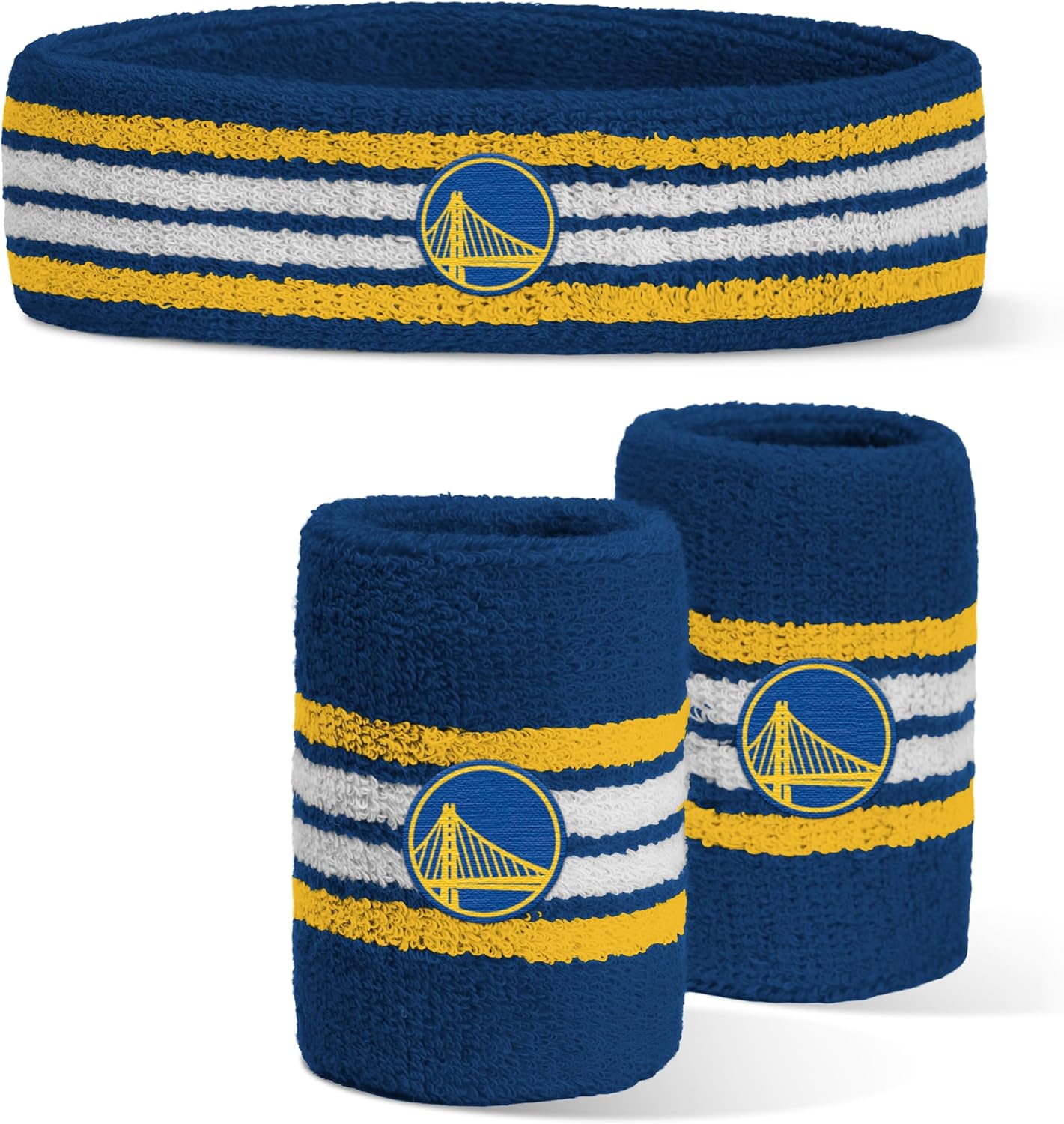 For Bare Feet NBA Officially Licensed Team Logo Headband & Wristband Combo Pack Team Color OSFM