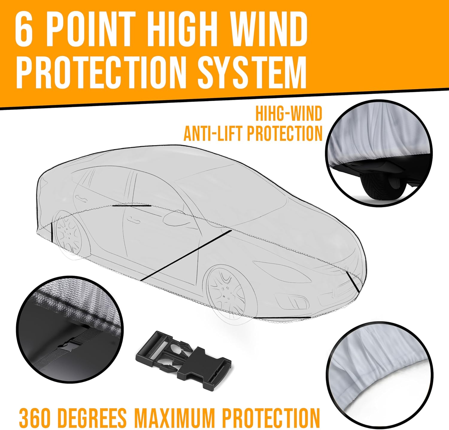 Autotech Park Waterproof All Weather Car Cover Compatible with 1995-2011 Chrysler Sebring, Heavy Duty Outdoor/Indoor Protection, Max Protection from Sun Rain Wind & Snow