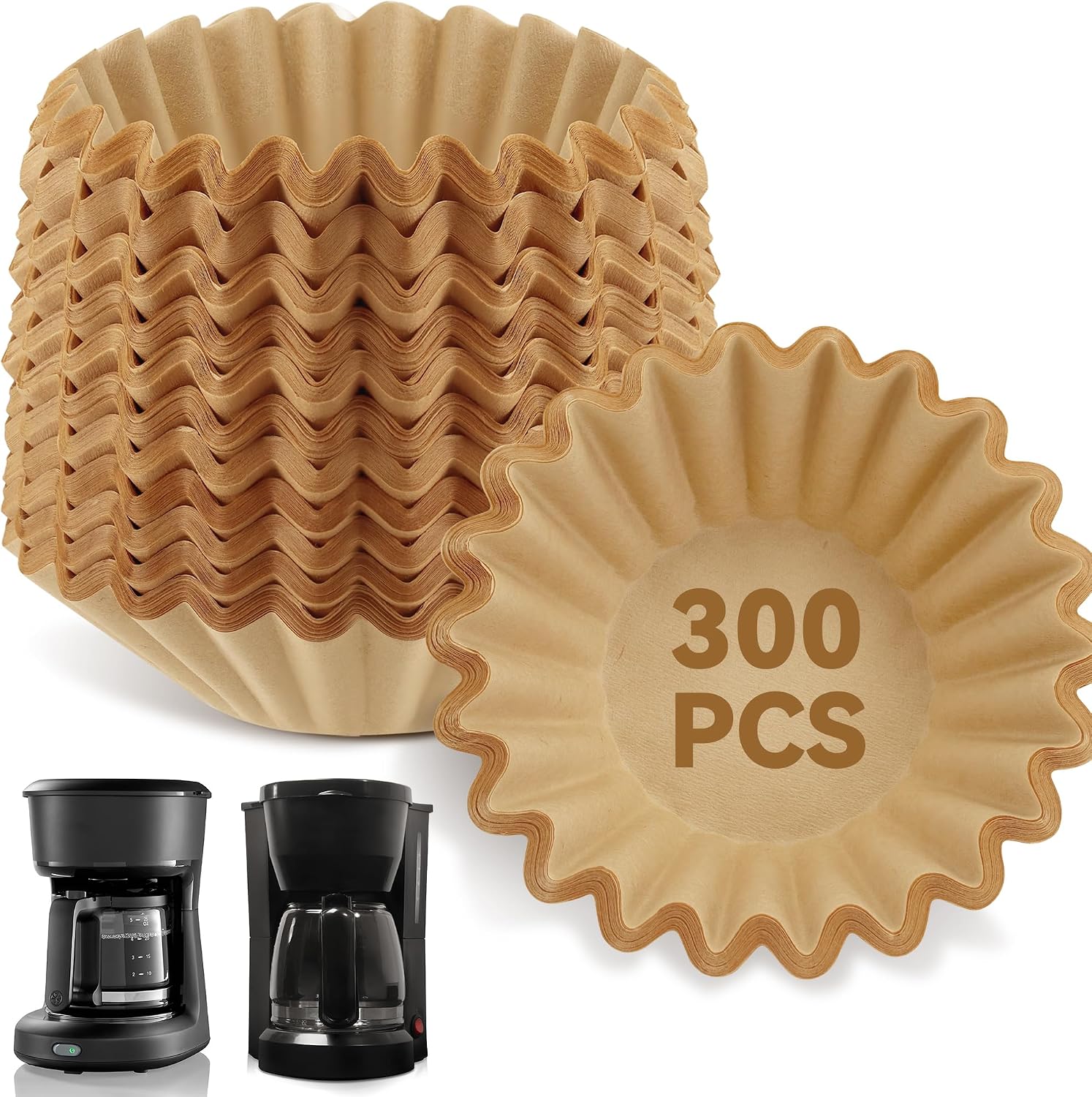 300 Pcs Unbleached 5 Cup Coffee Filter for Mr Coffee Maker Black and Decker