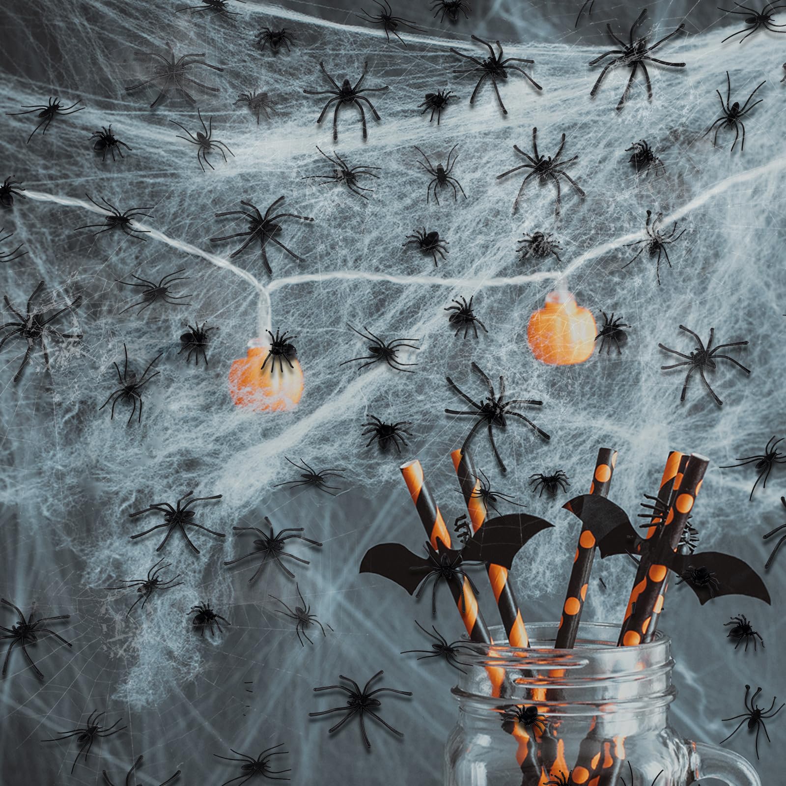 WLLHYF 3 Sizes 120 Pieces Plastic Spiders Mini Fake Tiny Spiders Halloween Realistic Spiders Black Prank Prop for Home and Party Decorations for Adults, 2 x 1.8 Inch, 1.5 x 0.8 Inch, 0.9 x 0.6 Inch - Image 4
