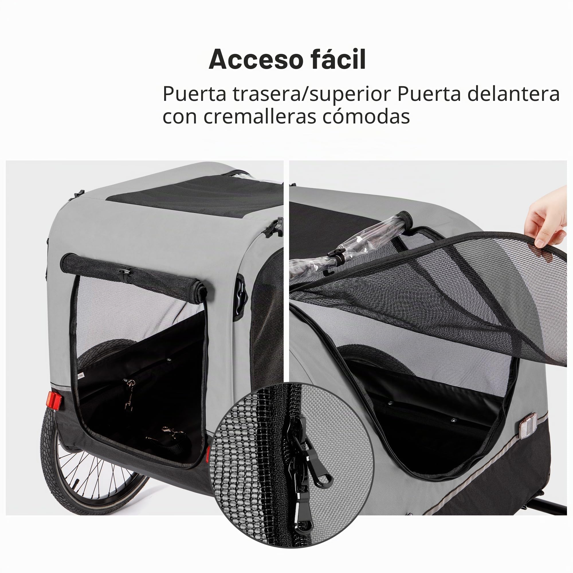 CXWXC Remolque de Bicicleta para Perros, con Amortiguador, Carga máxima 40kg / 88lbs (Rojo)
