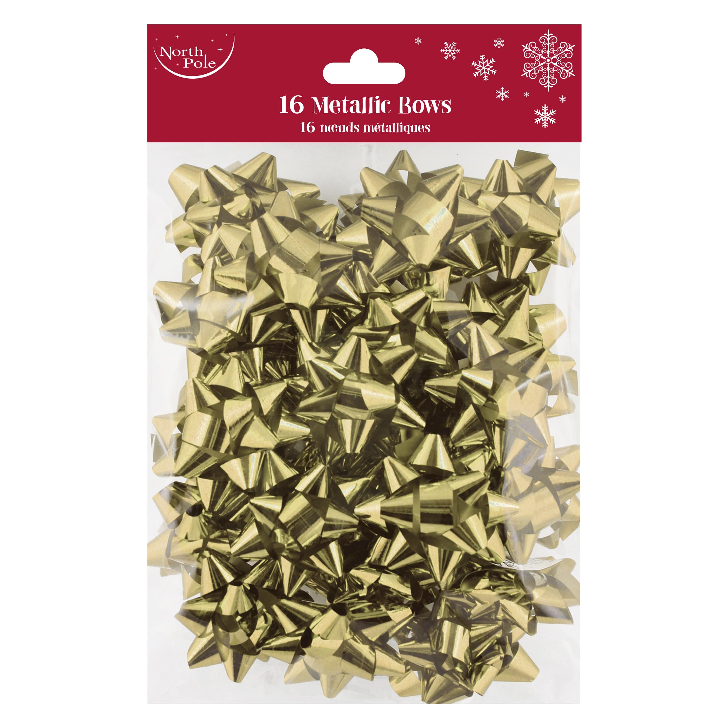 Eurowrap Metallic Gold Pack Of 16 Luxury Gift Bows Traditional Christmas Birthday Present Xmas Gift - Gift Bows For Christmas - Decorative Bows For Presents