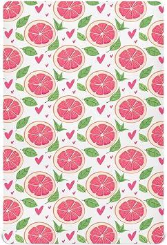Grapefruit Hearts Leaves White Baby Crib Sheet Soft and Breathable Crib Mattress Protector for Standard Playard Bed Sheet for Newborn Infant Boys Girls
