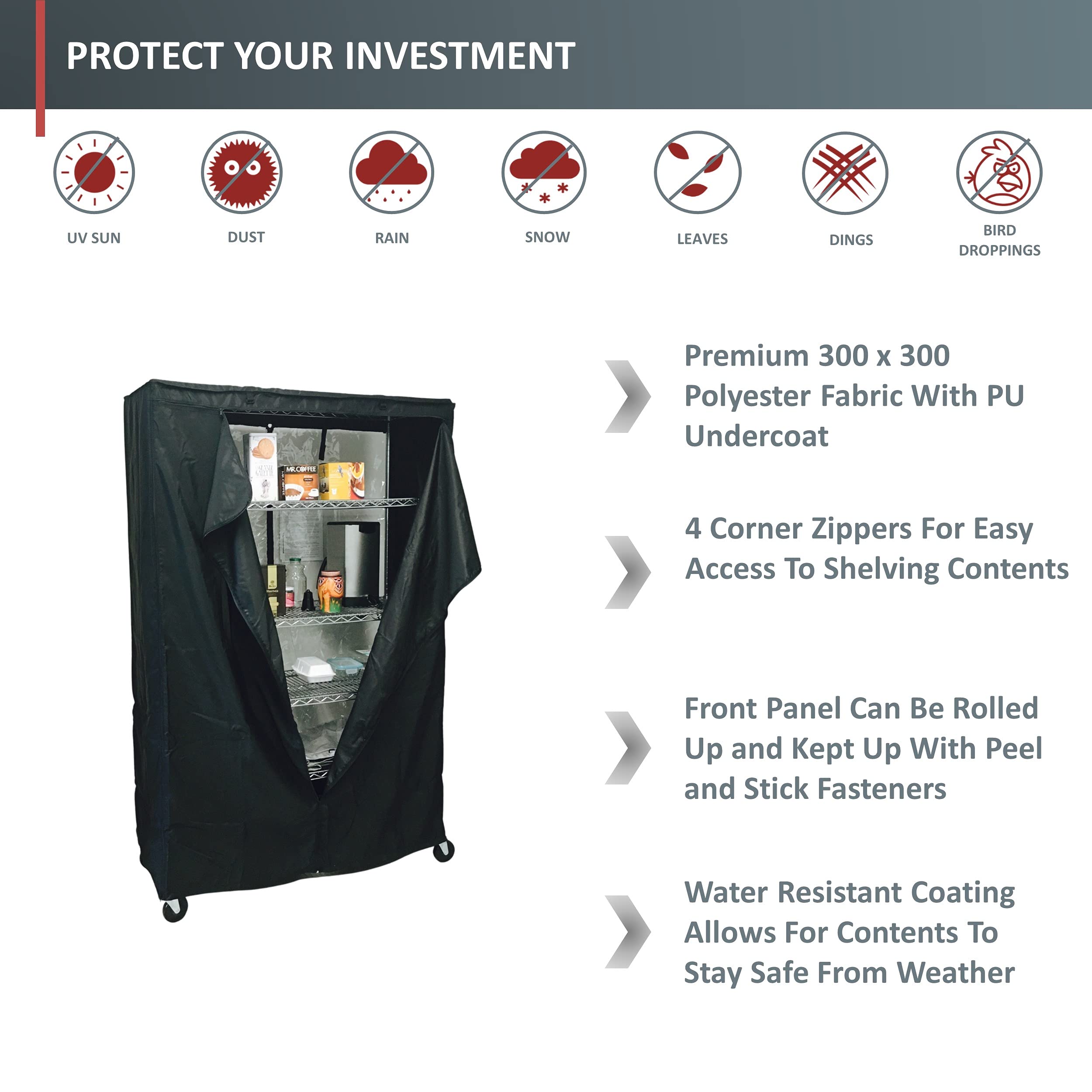 Storage Shelving Unit Cover, fits Racks 36