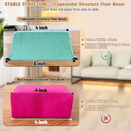 Miniatura 126 de MARFULA Viga de gimnasia plegable de 6 pies, 8 pies y 9 pies, haz de equilibrio de espuma – Extra firme – Cubierta de gamuza – Parte inferior verde