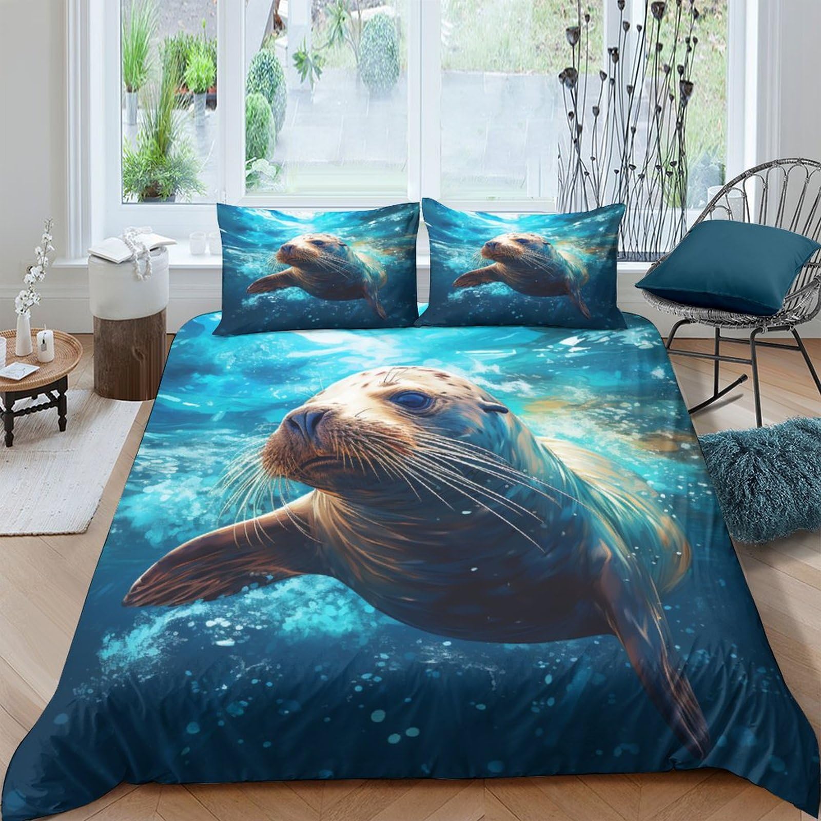 Housses de couettes microfibre super douce et respirante motif Le Sceau