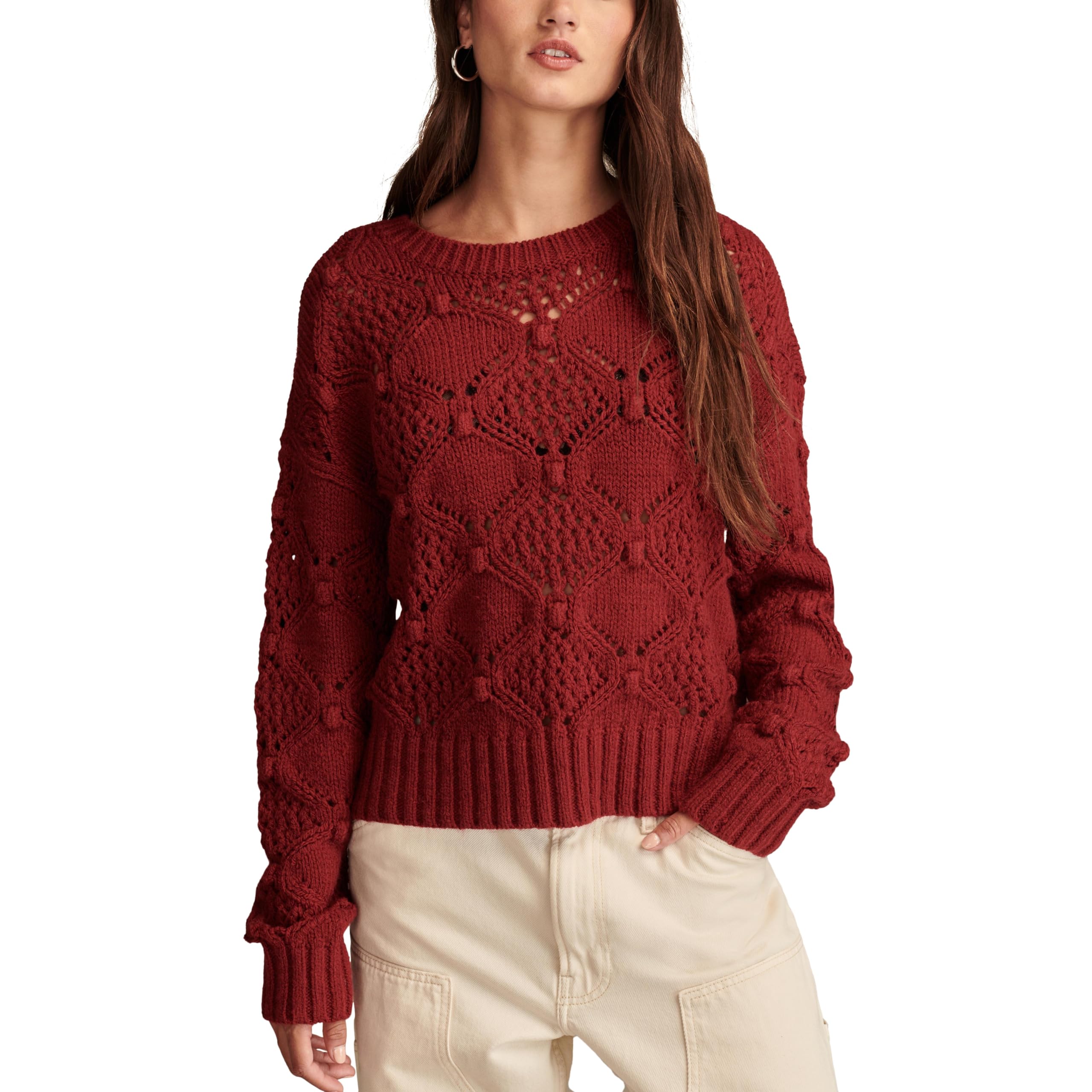 Lucky Brand Womens Bobble Crew