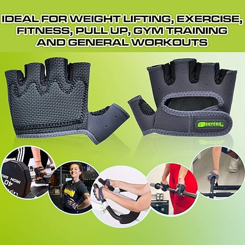 Miniatura 2 de SENTEQ Lifting Workout Gloves - Fingerless Gym Workout Hand Protection, Grip Gloves for Weightlifting, Crossfit and Sports, Workout Gloves for Men &