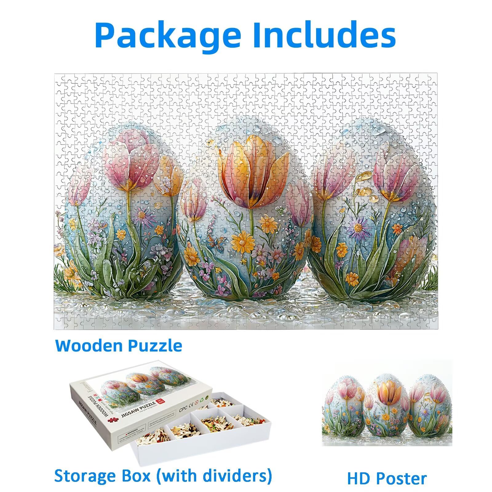 Puzzle 3000 Pezzi per Adulti, Puzzle Pasqua3000 Pezzi Arte per Adulti e Ragazzi, Misura: 122x80 cm, Puzzles Fiore in Legno Impegnativi, Puzzles per Idea Regalo Donna e Uomo, Decorazioni Casa, -1910