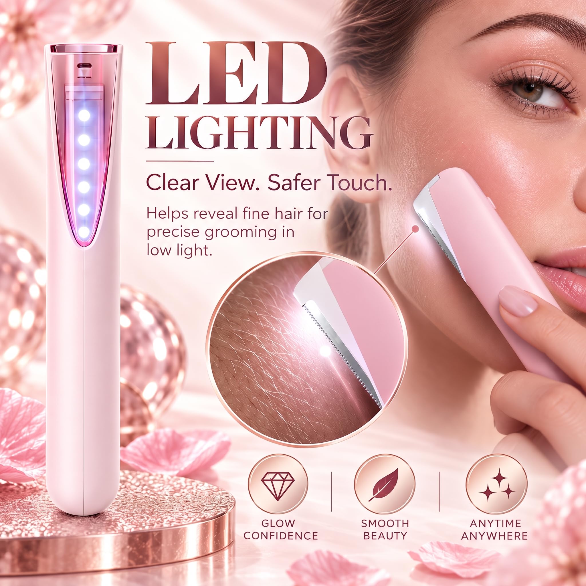 Maquinillas de afeitar eléctricas para mujer, color rosa