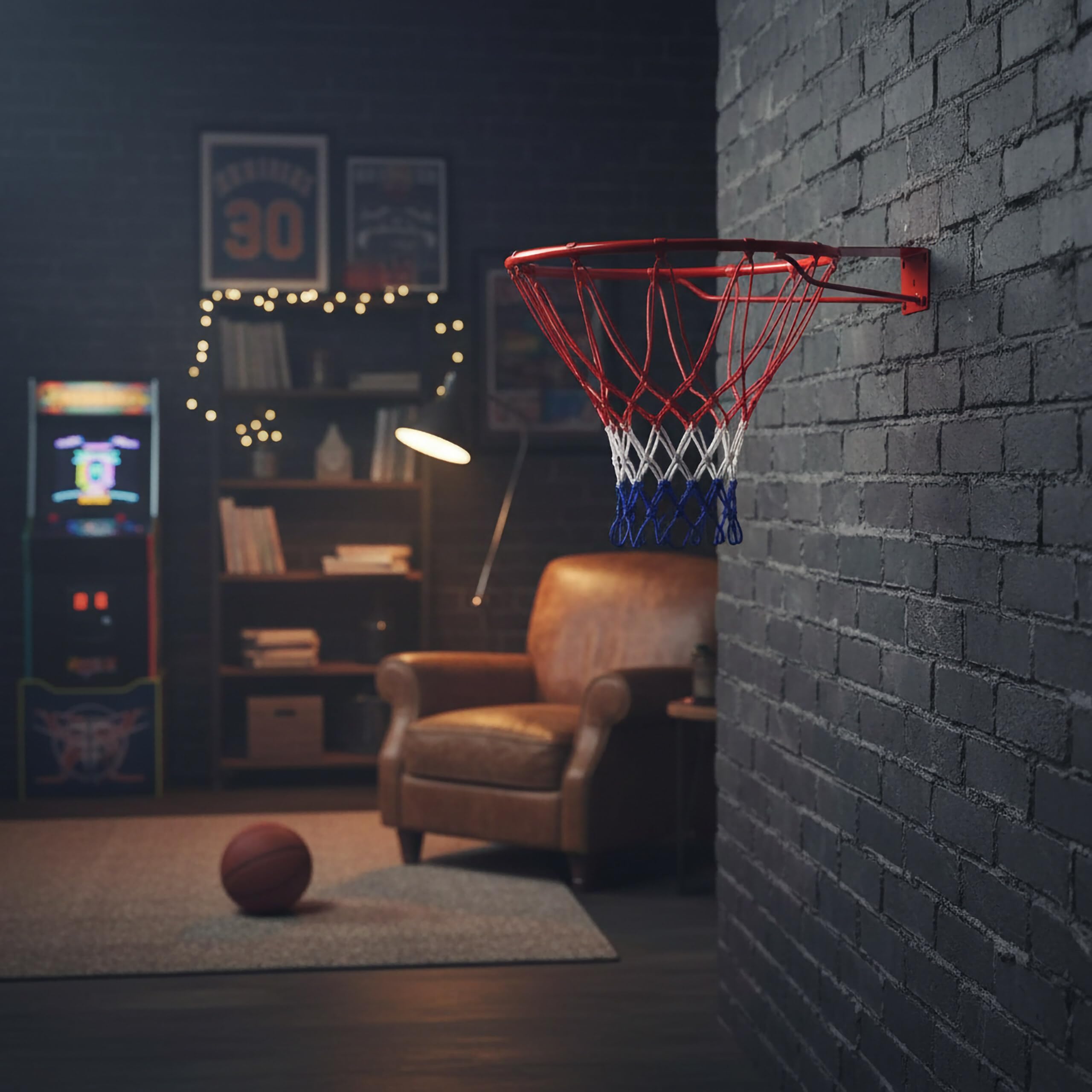Canasta de Baloncesto Relaxdays para Montaje en Pared, con Red y Tornillos, Apta para Exteriores, Ø: 45 cm.