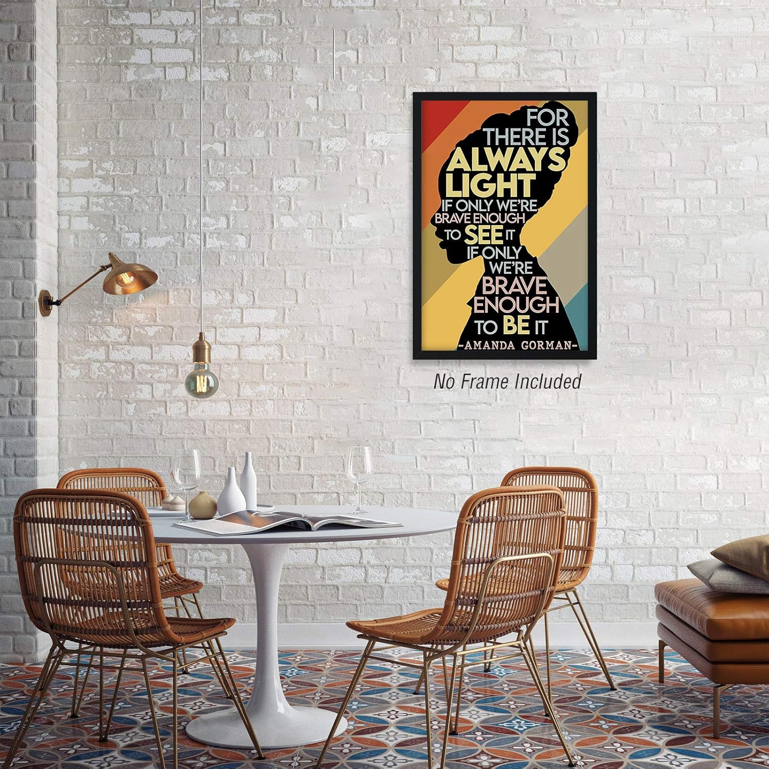 Amanda Gorman Poster Canvas Prints, Poem Amanda Gorman Wall Art The Hill We Climb Poem Poster Inaugural Quote Painting There Is Always Light Art Black History Month Wall Art Decor 16x24 Inch Unframed