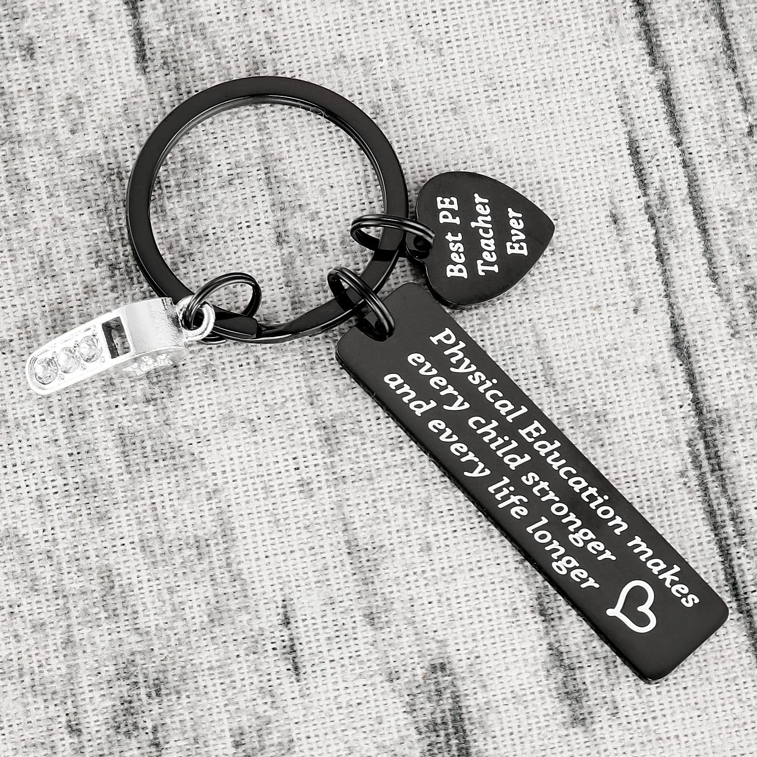 PE Teacher Appreciation Gifts Keychain for Women Men Male from Student PE Whistle Charm Keyring Thank You Gym Teachers Best P E Coach PE Keychain