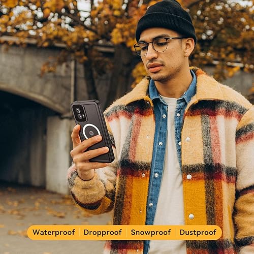 Miniatura 9 de Lanhiem Funda para Moto G Power 5G 2024, IP68 impermeable a prueba de polvo con protector de pantalla integrado, carcasa magnética resistente a