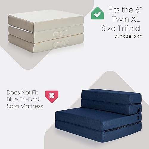 Miniatura 28 de Milliard Funda de transporte para el colchón de espuma viscoelástica plegable de 6 pulgadas, tamaño de cuna (75 x 31 x 6 pulgadas) (colchón no