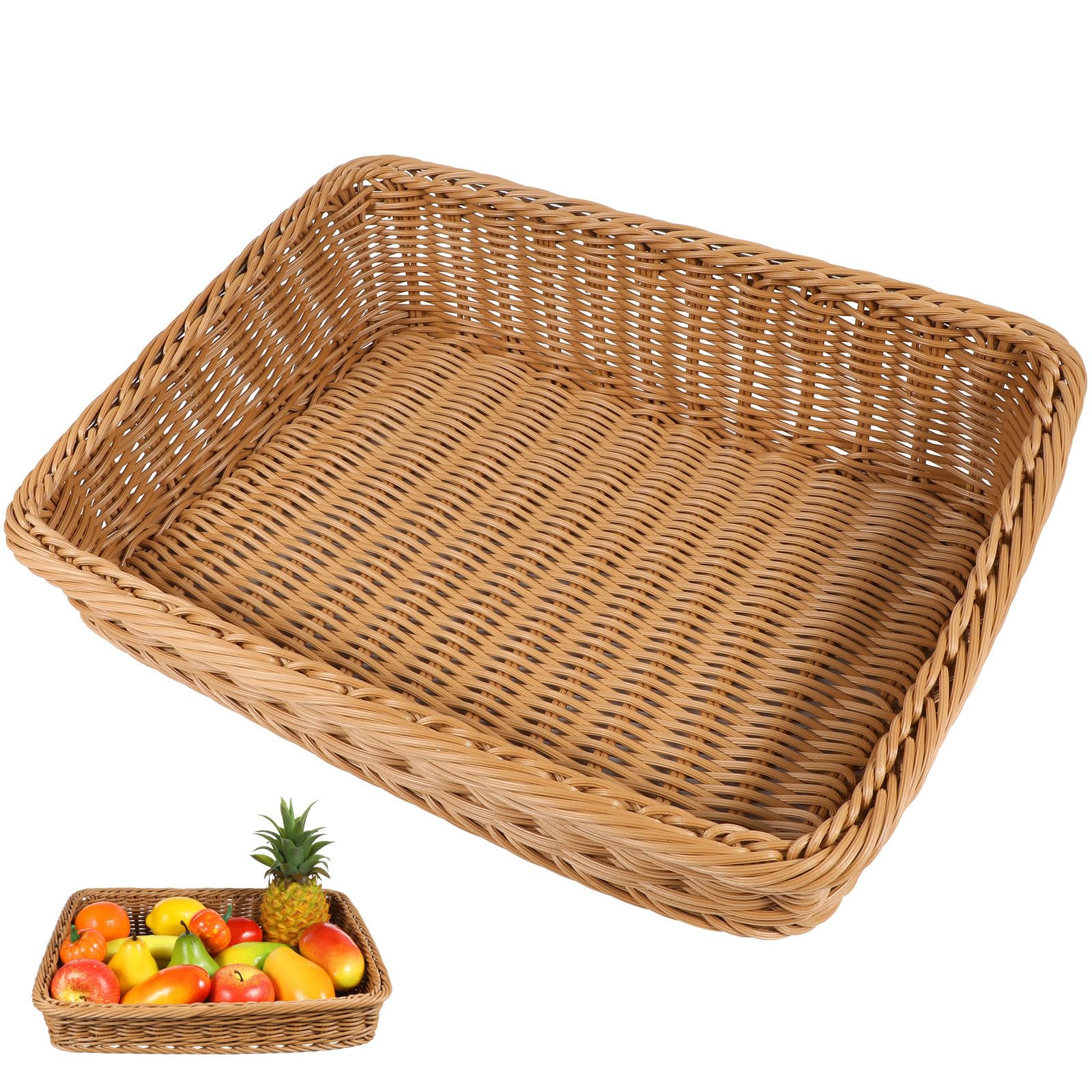 Cesta mimbre grande EXQUIMEUBLE tejida a mano para organizar tu cocina y disfrutar de un picnic