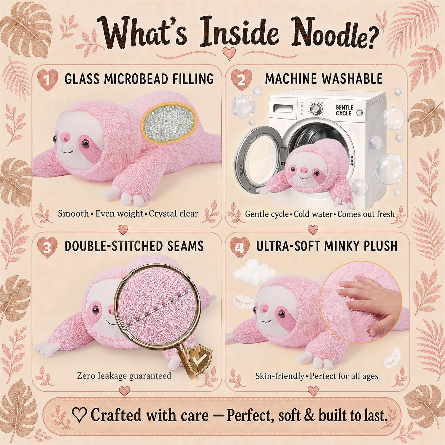 gnomantic Sloth Weighted Stuffed Animals, Plush Pillow for Kids image 5