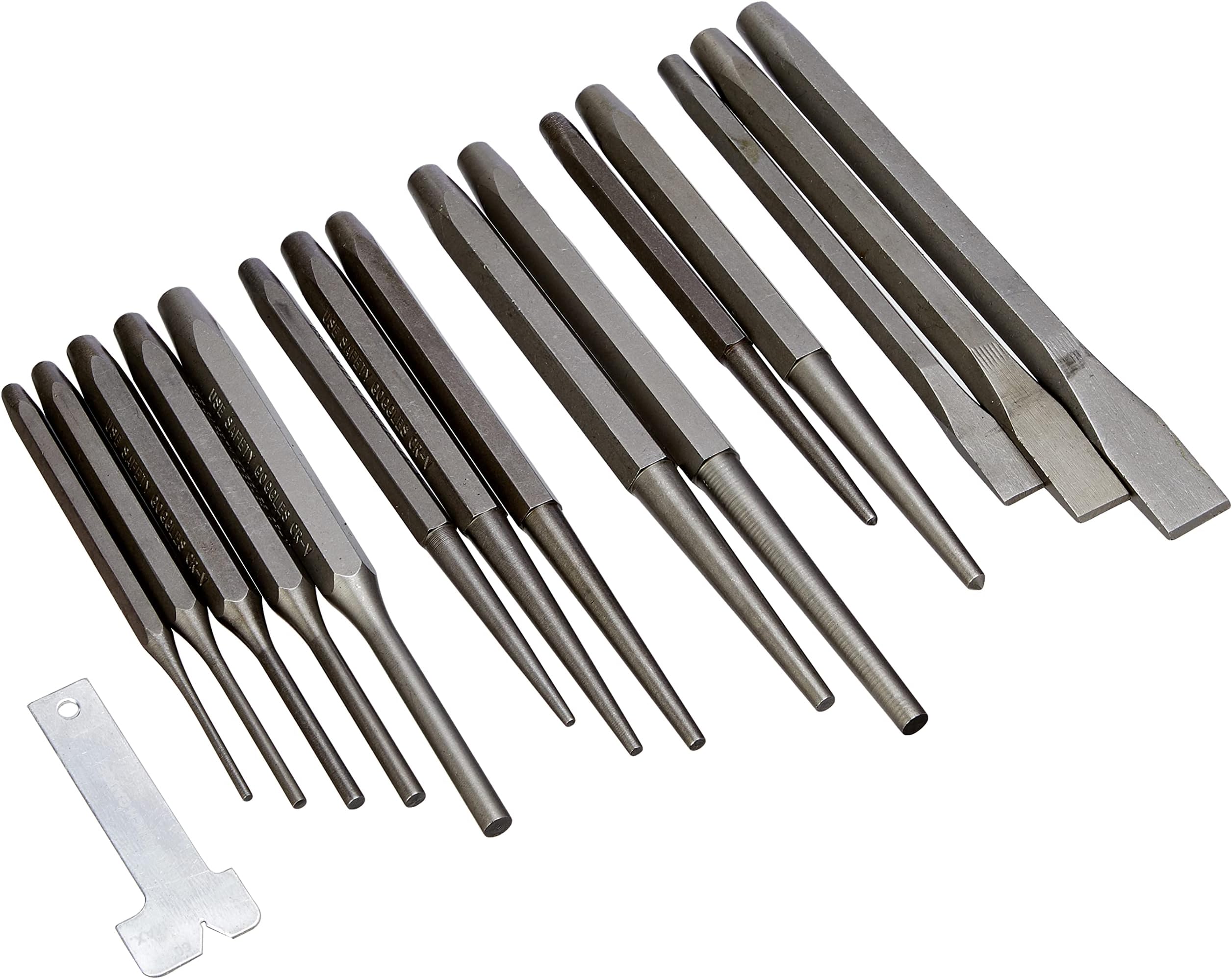 CT0703-16pc Punch & Chisel Set with Chisels, Punches and Gauge – Ideal for Cutting, Marking, Pin Removal and Alignment Tasks
