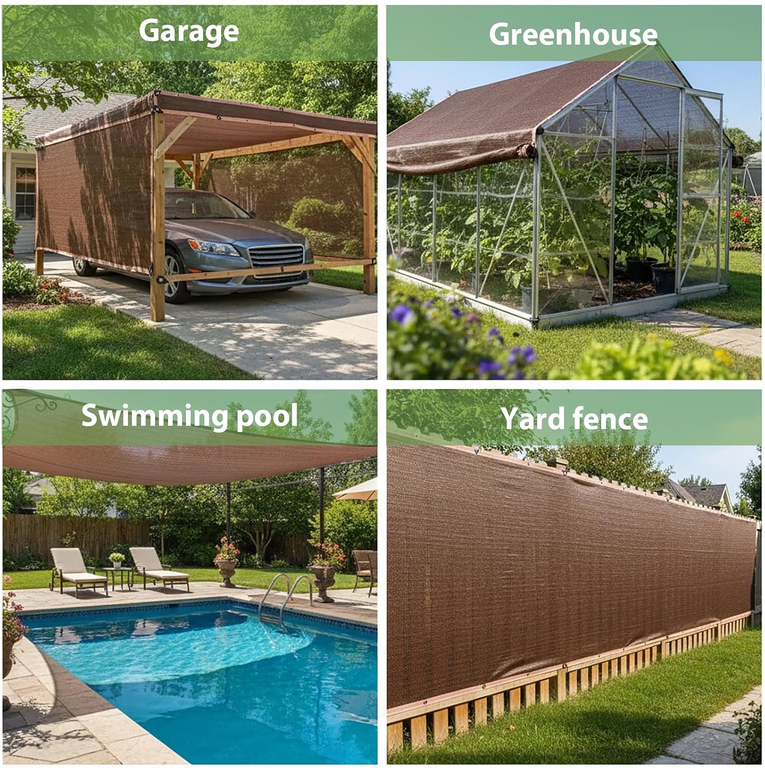 9' x 21' Privacy Fence Screen in Brown W/Aluminum Grommet 90% Blockage Windscreen Outdoor Mesh Fencing Cover Netting 120GSM Fabric