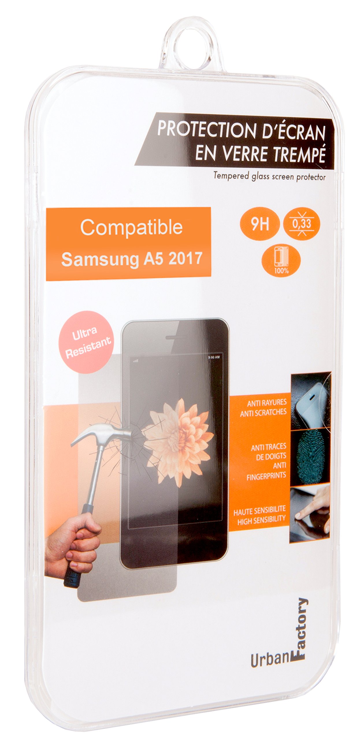 URBAN FACTORY Tempered Glass Screen Protector for Samsung A5 (2017)