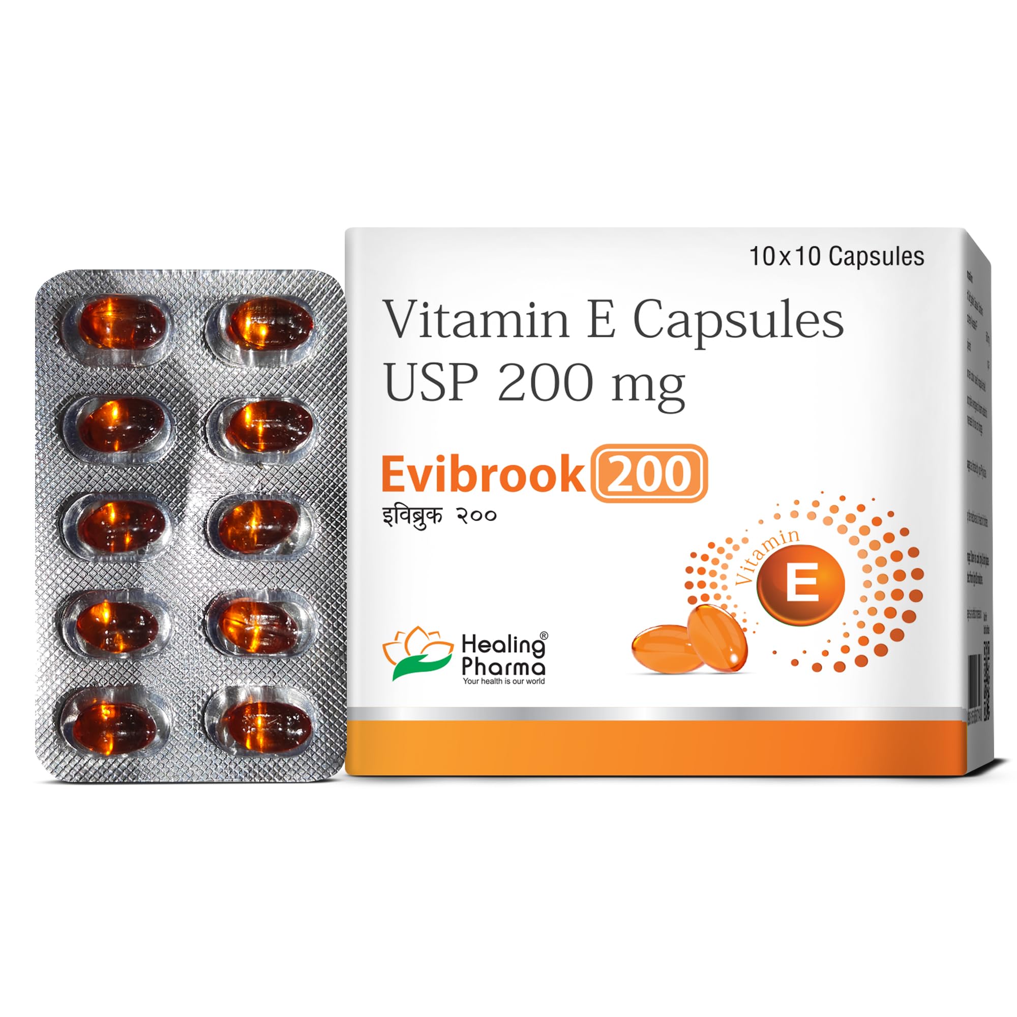 Healing Pharma - Evibrook 400 mg Vitamin E Capsule for Face, Skin and Hair | Vitamin E Supplements for Men and Women - 10 Caps x 4 Strip — Amazon image 10