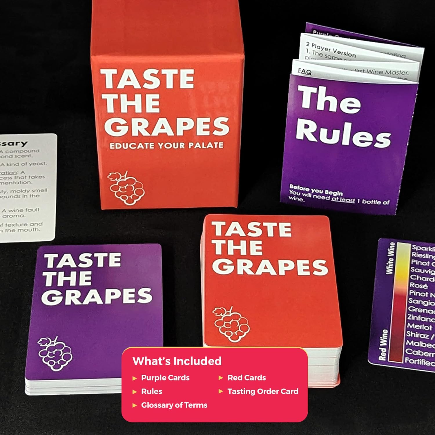 Taste The Grapes - Tasting Card Games. A Fun Gift for Friends and Vino Lovers to Play. Corporate Present, Mother's Day and WSET Education Study