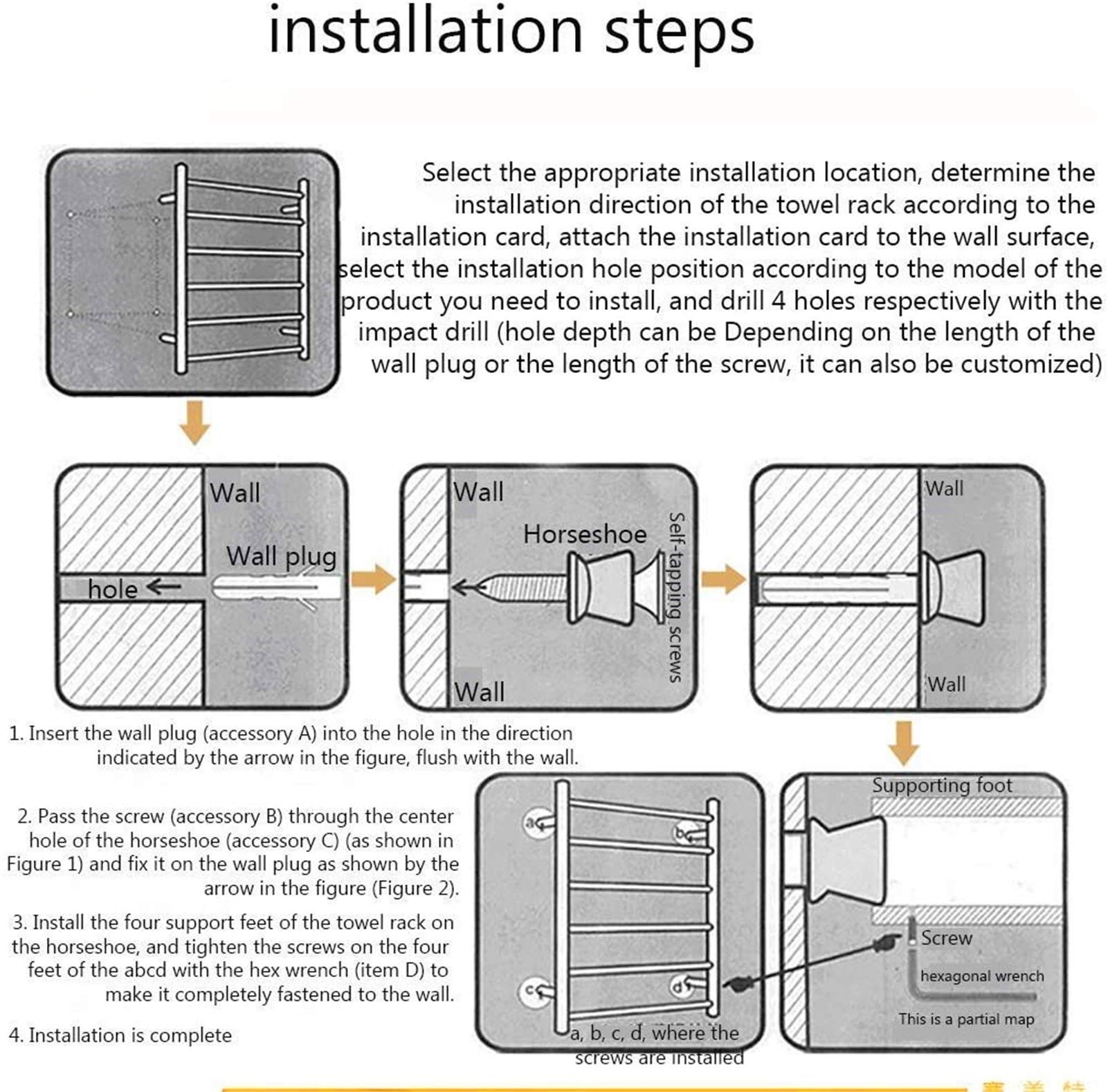 Calentador de Toallas de Pared para baño, toallero eléctrico Plano y Recto, Calentador de Toallas de Acero Inoxidable, radiador de Pared para baño, 1100 × 600 mm, 80 W