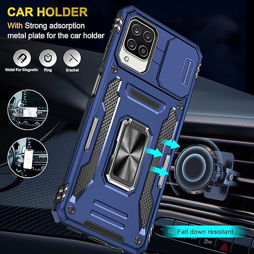 Miniatura 2 de Asuwish Funda de teléfono para Samsung Galaxy A12M12 con protector de pantalla y cubierta deslizante para cámara deslizante, soporte magnético,