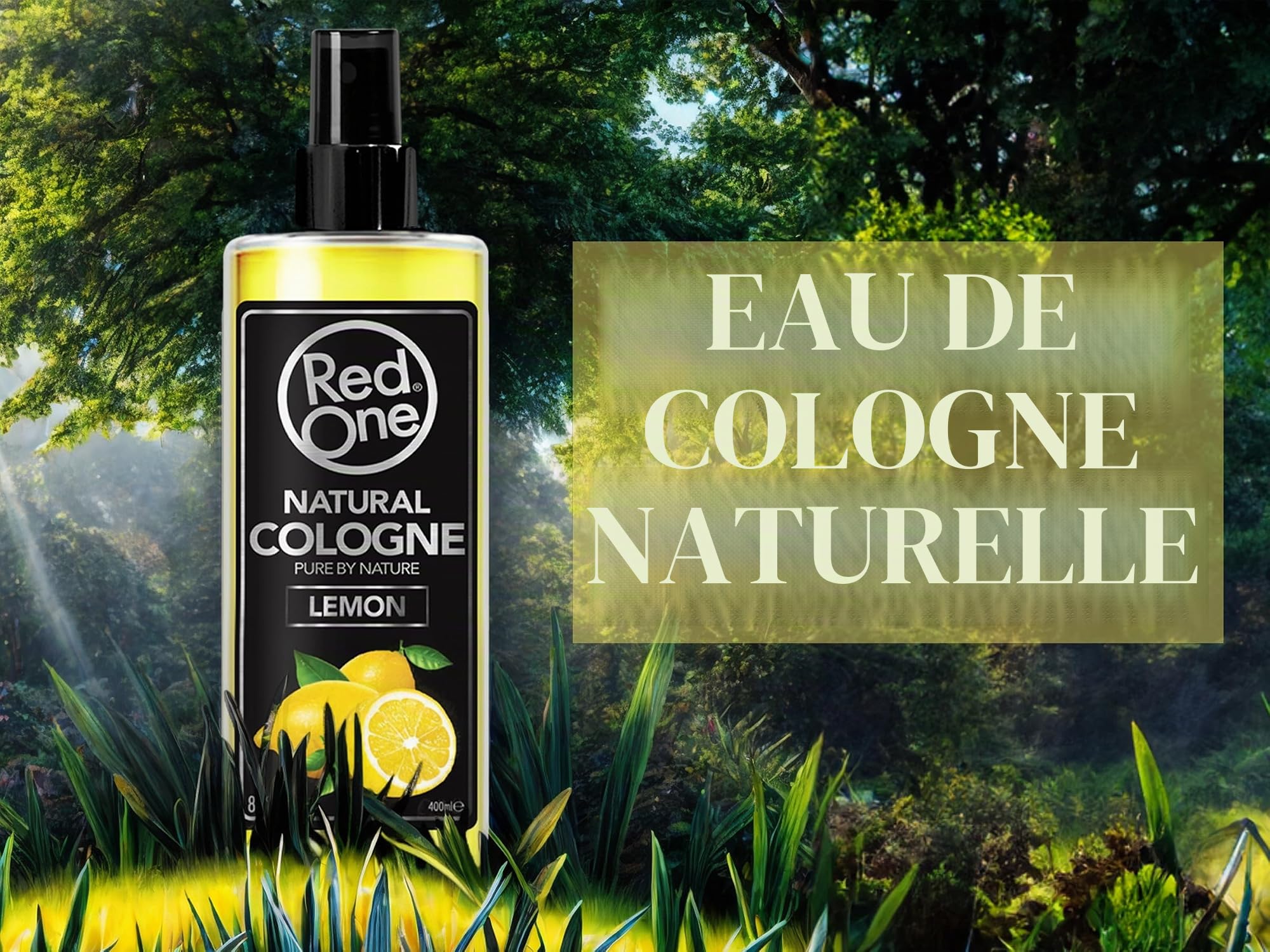 Redone Aftershave Natural Spray Barber Cologne Citron 2 x 400 ml | Parfum longue durée | Produit de soin de qualité supérieure pour homme | Lot de 2