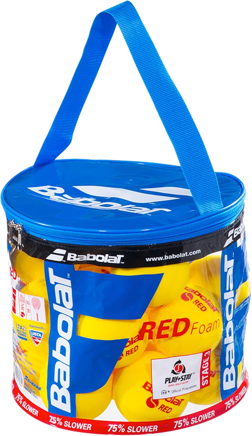 Babolat Unisex's Foam X24 Ball Basket, Yellow/Red, One Size