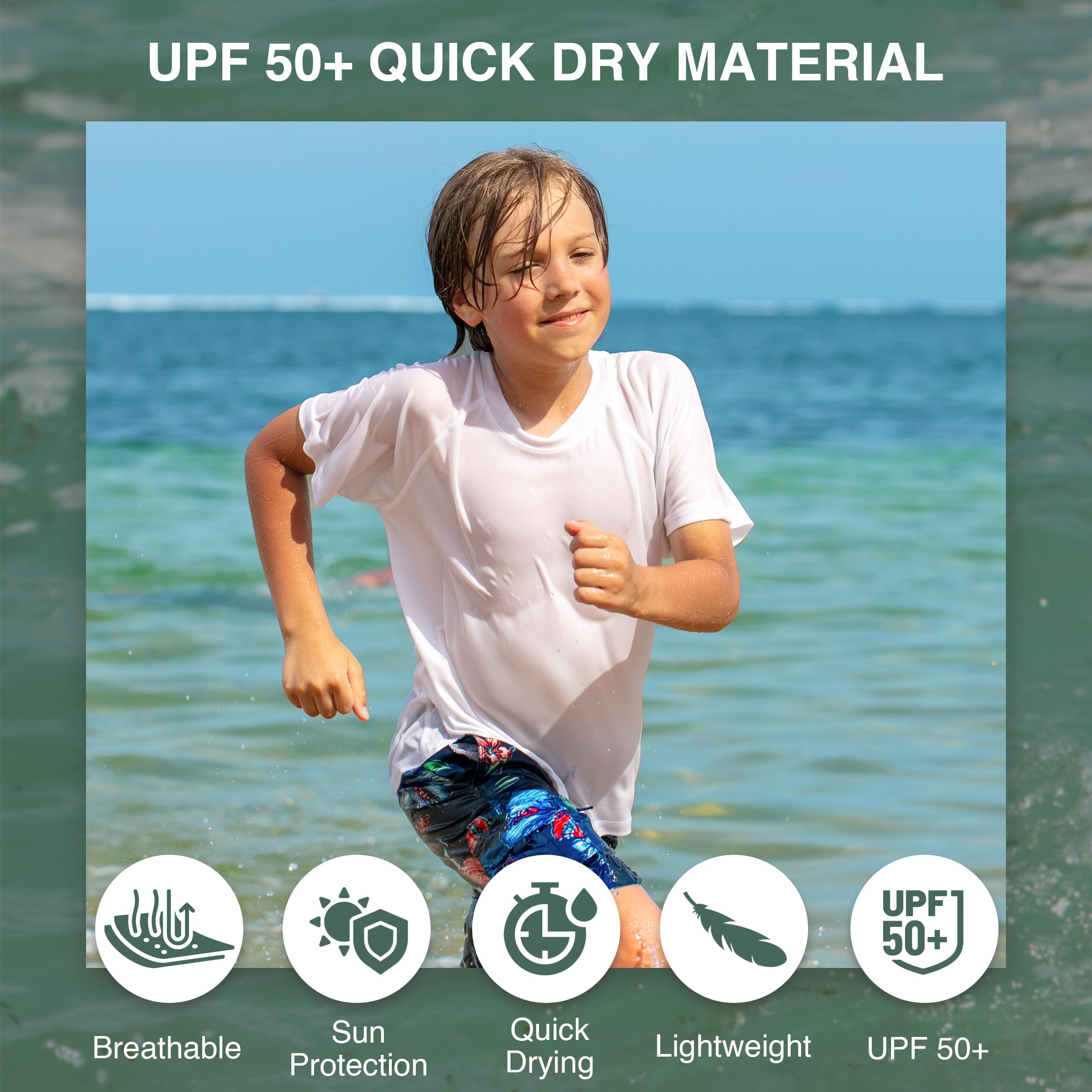 Kanu Surf Boys' Short-Sleeve Rashguard Swim Shirt