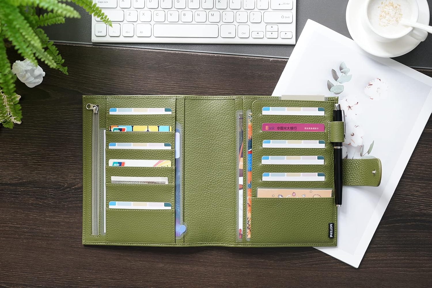 Moterm Leather Cover for HP Mini - with Back Pocket, Pen Loop and Card Slots (Pebble-Olive) image 4