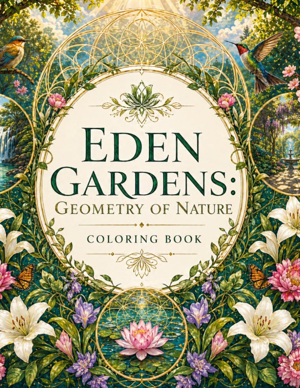 Eden Gardens: Geometry of Nature Coloring Book (Nature, Science & Meditation: Explore & Relax)