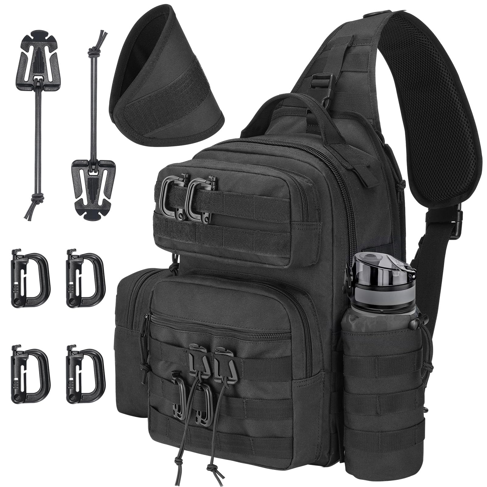 Sac à dos tactique pour homme - Sac à bandoulière militaire Molle Army Assault - Sac tactique amovible avec porte-bouteille - Sac de travail pour EDC, randonnée, camping