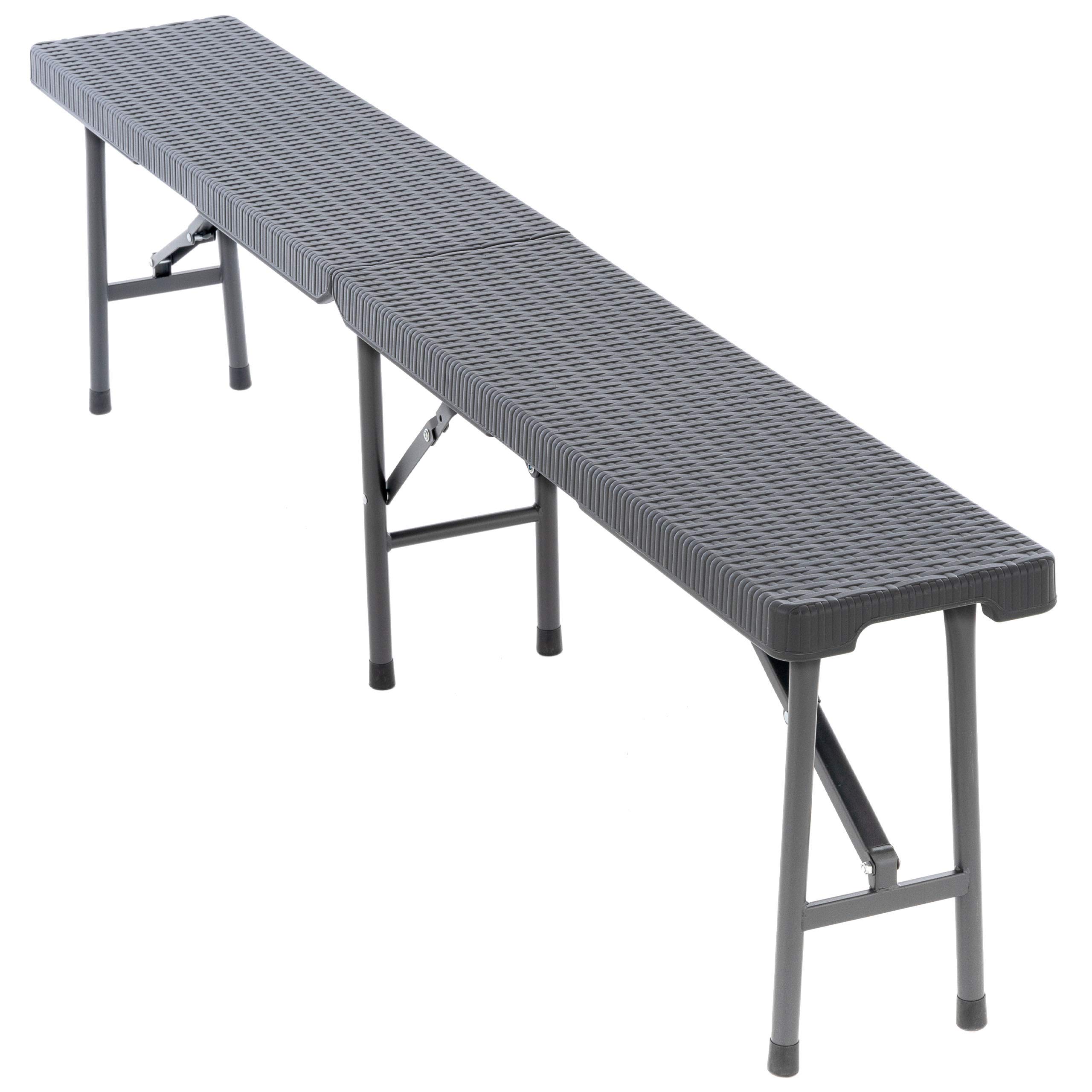 GOPLUS Klappbare Bierbank 180cm - Wetterfeste Gartenbank Bis 600kg Belastbar