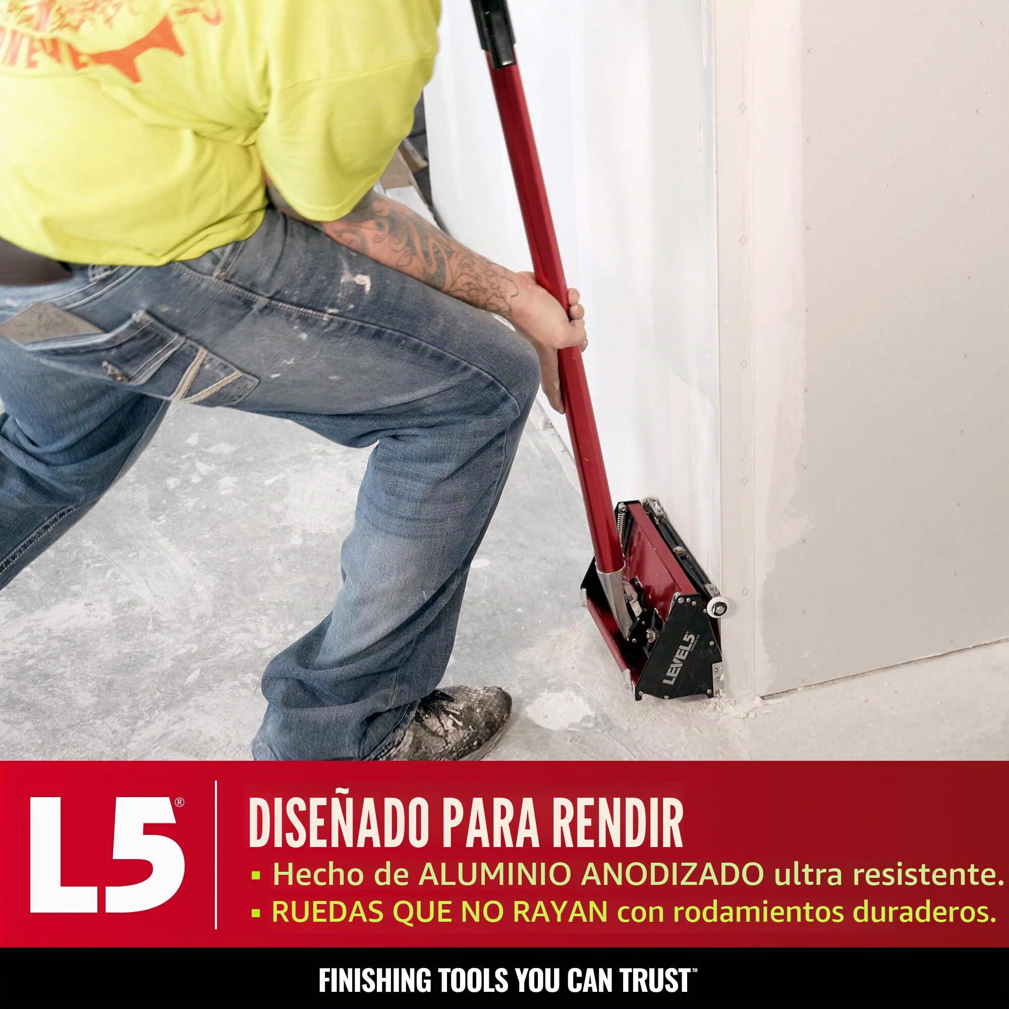 Caja plana de 12 pulgadas - LEVEL5 | Pro-Grade | Limpieza rápida | Acabado de paneles de yeso Sheetrock Gyprock Wallboard | 4-766