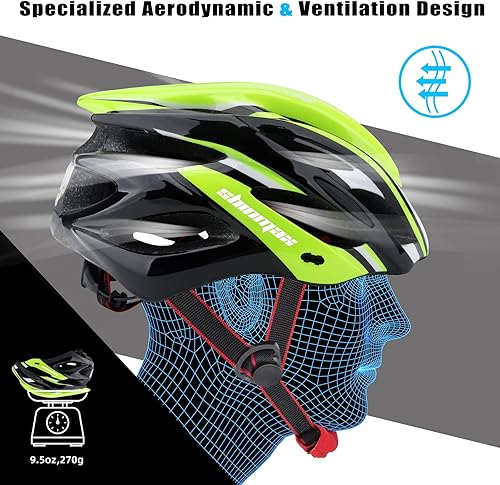 Miniatura 5 de Casco de bicicleta para hombre y mujer, casco de bicicleta Shinmax con luz trasera y visera desmontable