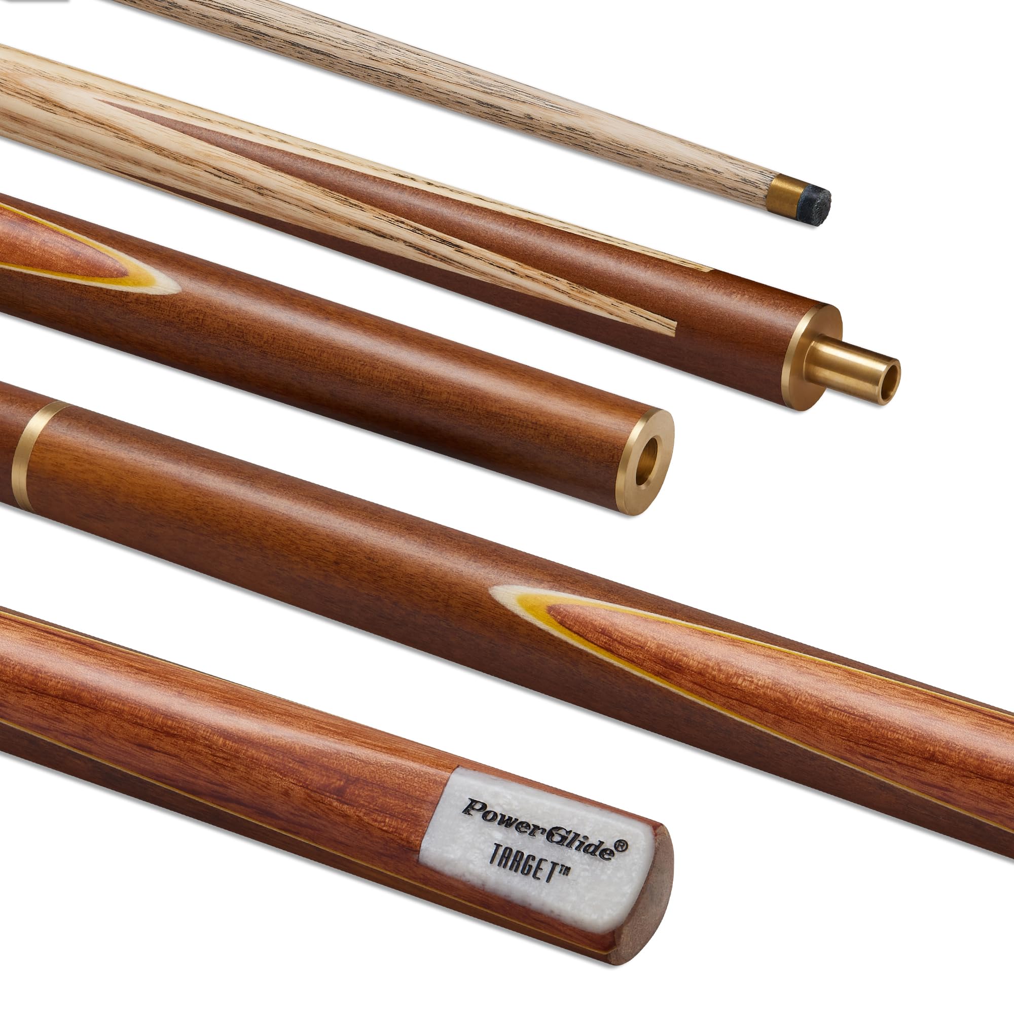 PowerGlide Target Queue de Billard Unisexe, Marron, Jaune, Full Size 57"