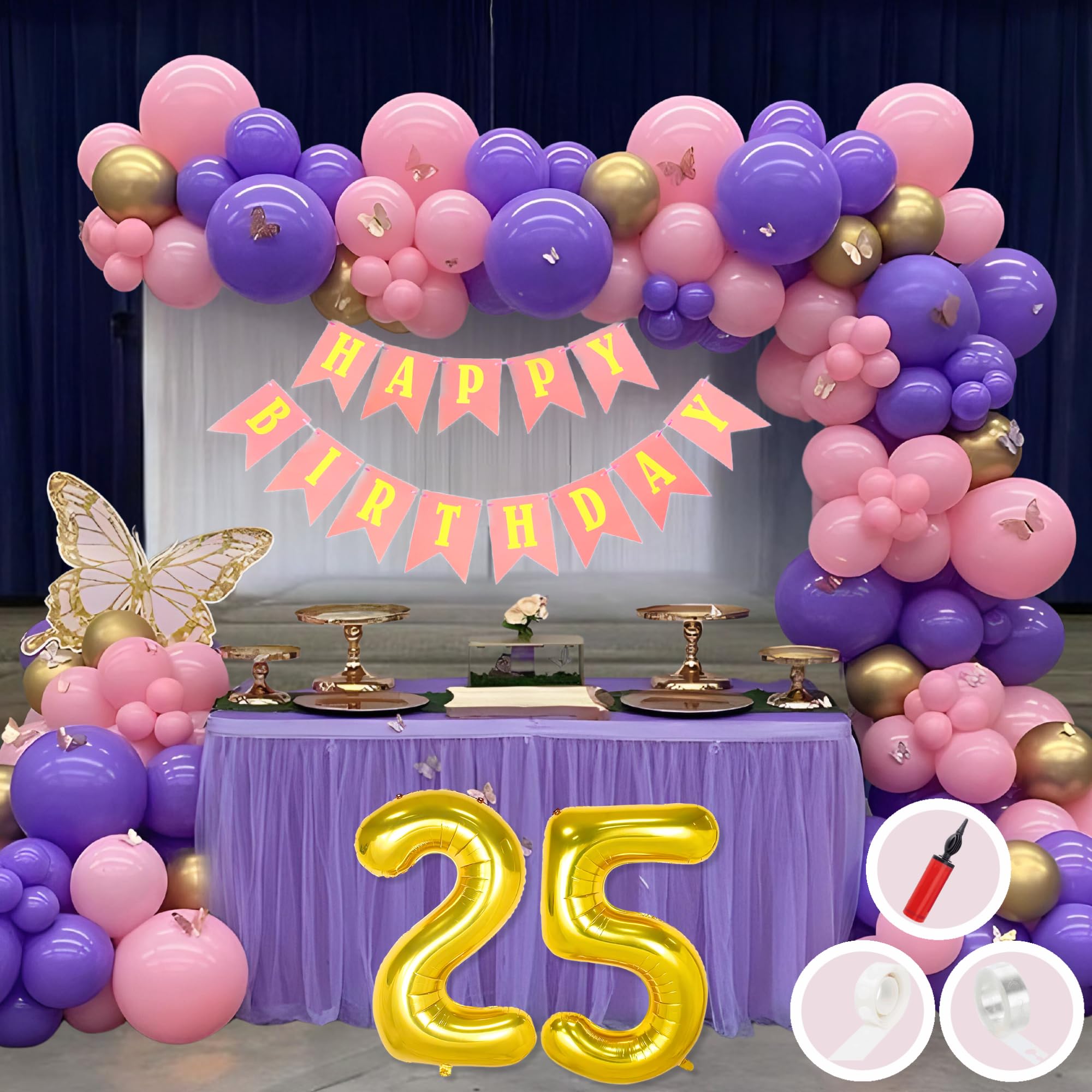 25th Birthday · Pink, Purple, Gold