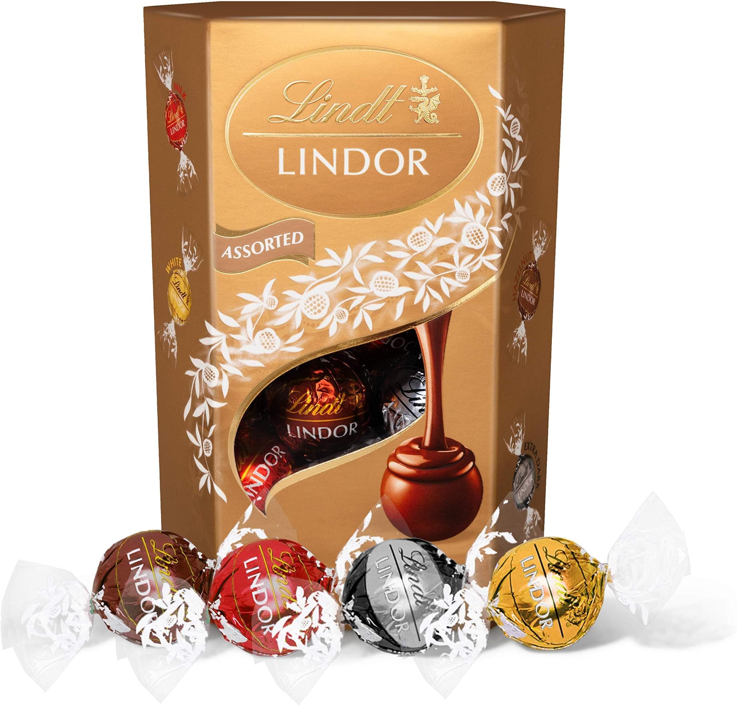Lindt Lindor Assorted Chocolate Truffles – 200g Box (Approx. 16 Balls) – Smooth Filling – Gift, Birthday, Congratulations Treat