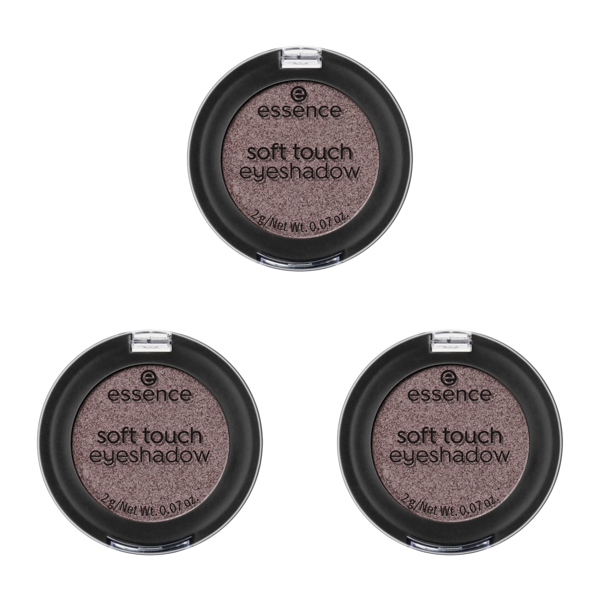 Essence Soft Touch Lidschatten – Nr.03 Eternity, Grau, Farbintensiv & Langanhaltend | Vegan, Mit Vitaminen, 3x2g