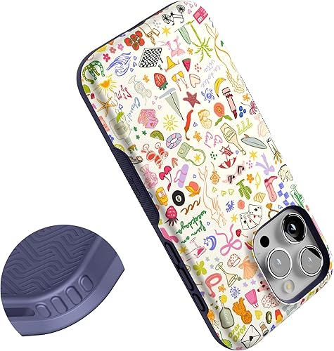 Vista 511 de Casely Funda para iPhone 15 Pro Jardín Secreto Flores mixtas Funda atrevida Compatible con MagSafe y botón de acción Jardín Secreto Floral