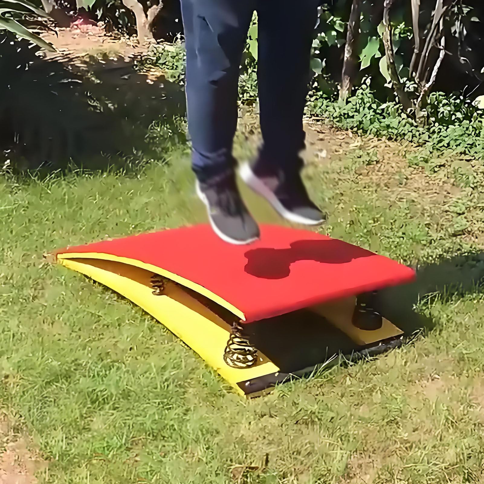 Drewniana trampolina gimnastyczna ze wspomaganiem sprężynowym (4 sprężyny) – sprzęt treningowy do lekkiej atletyki 60x120CM