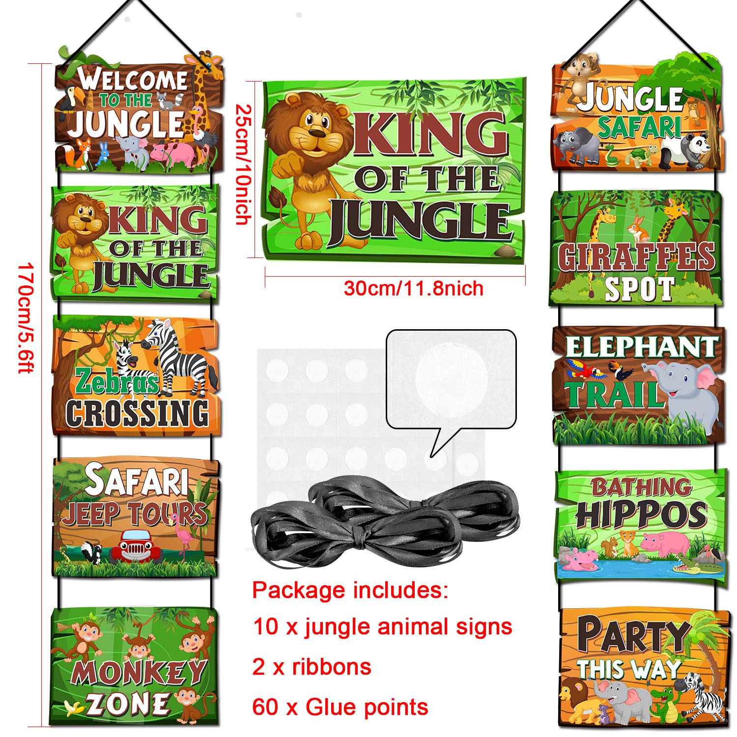 Safari Jungle Animals Party Signs Jungle Theme Party Supplies Wild