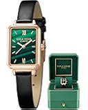 Dainty Women's Wrist Watch: Green Malachite Dial, Wrapped by Stylish Gift Box, Elegant Present for Ladies and Loved Ones